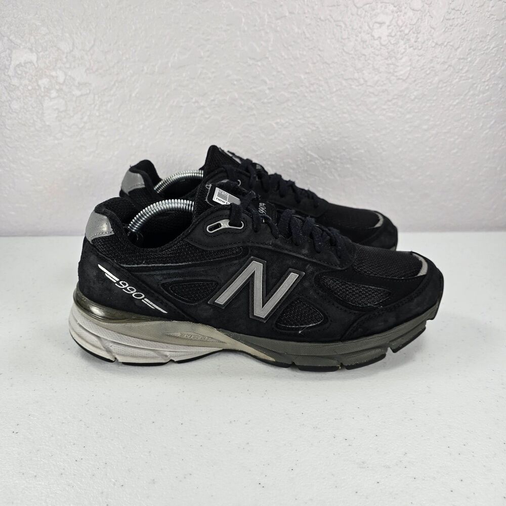 New Balance 990v4 Shoes Womens Size 8.5 Black Suede Running Sneakers W990BK4